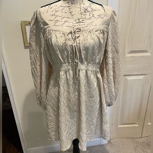 NWT line and dot cream colored dress